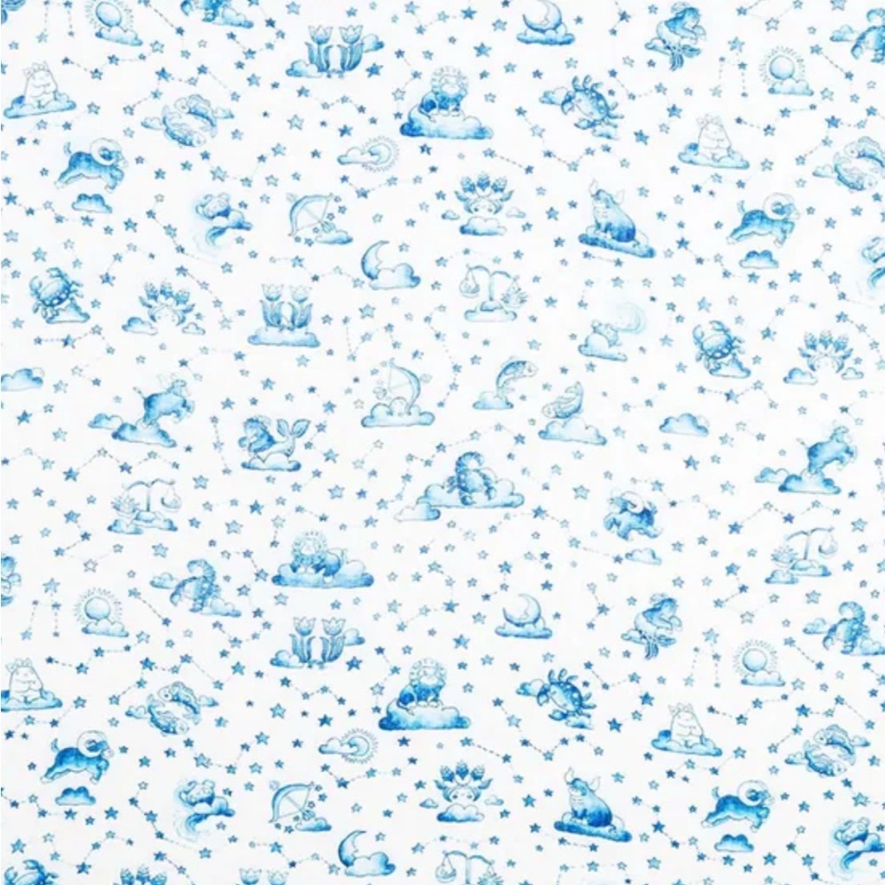 New Blue Zodiac Pattern Baby Swaddle | This Feels Noce